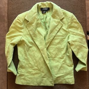 EUC Peck & Peck embroidered blazer green size 12